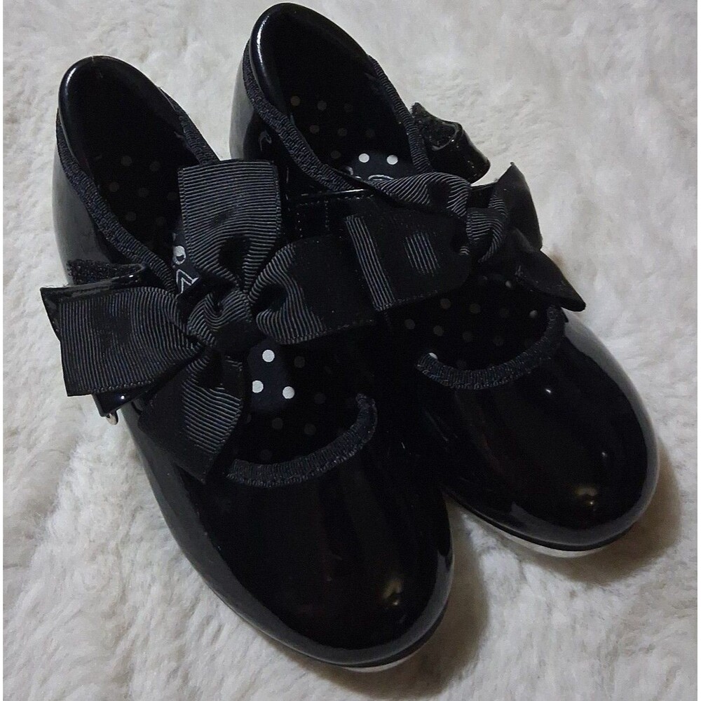 Stelle Tap dance shoes with removable black bows sz 8Medium beginners